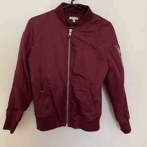 Maroon Silence + Noise Bomber Jacket sold by Urban Outfitters